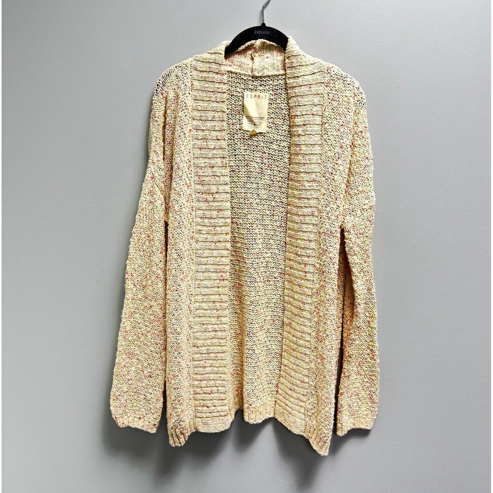 Vintage 1990s Esprit Women’s XL Open Front Speckled Knit Cardigan